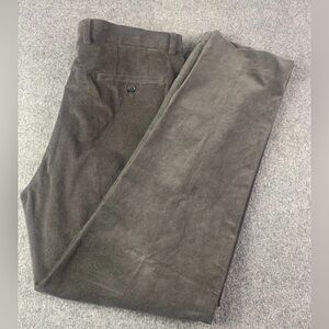 Joseph Abboud Mens Flat Front Cotton Blend Corduroy Pants Size 40x32 Brown